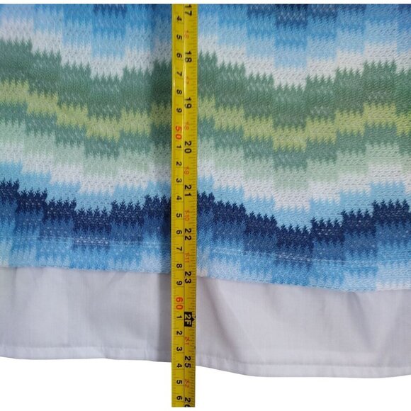 Alfred Dunner Knit Top Womens L Multicolor Chevron Patter Collared Layered Look - Picture 7 of 7